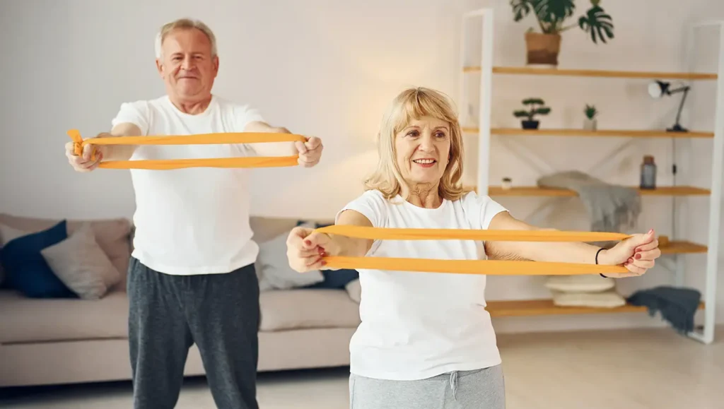 Include resistance bands or light weight strength training Shades of Politics